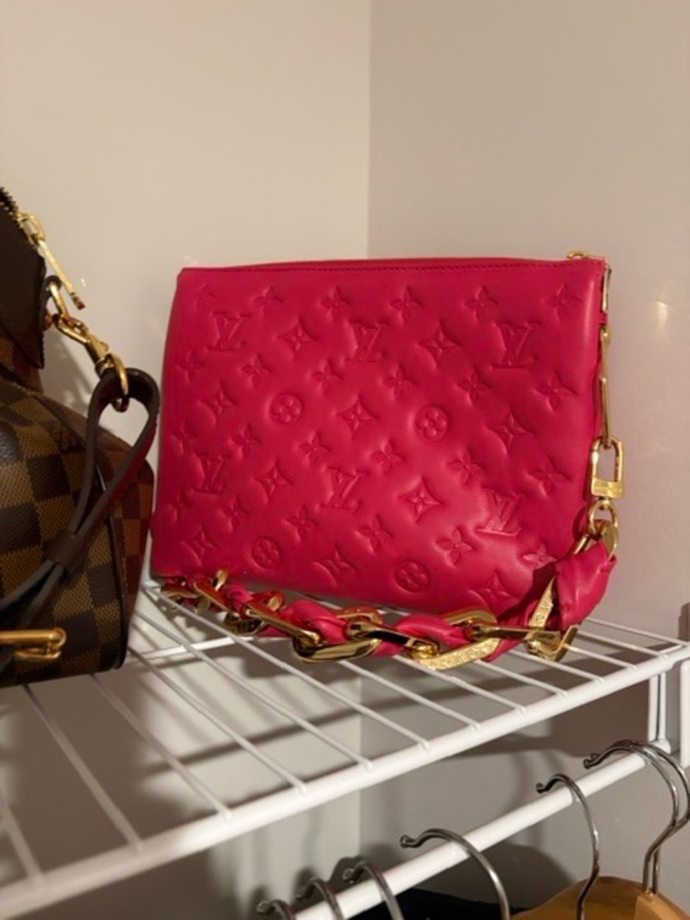 Louis Vuitton Coussin PM Hot Pink Monogram Embossed